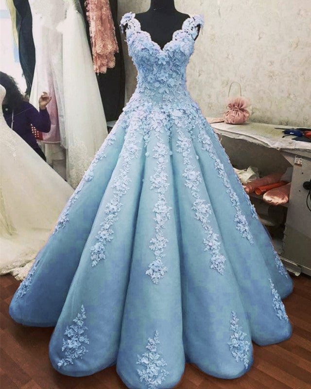 Cinderella Blue Wedding Dress For Bride