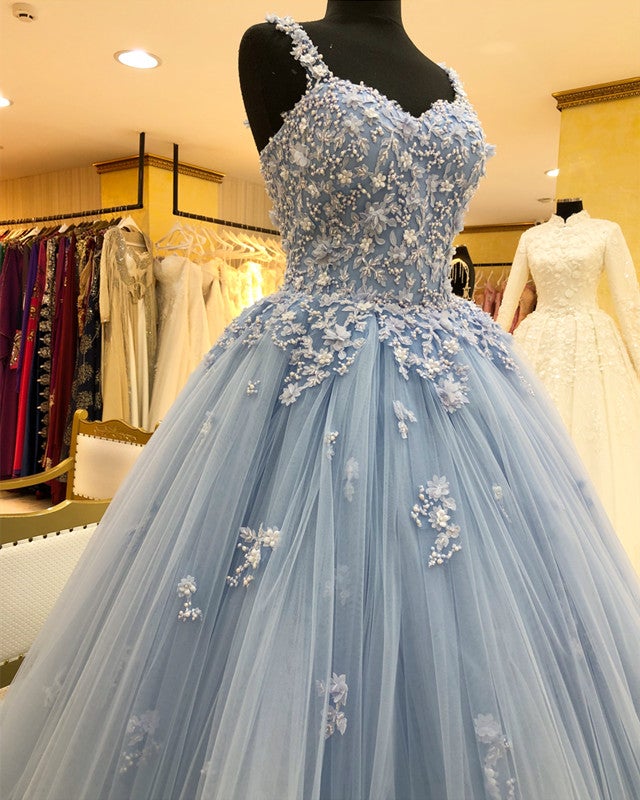 Chic Lace Beaded Sweetheart Tulle Ball Gowns Quinceanera Dresses – alinanova