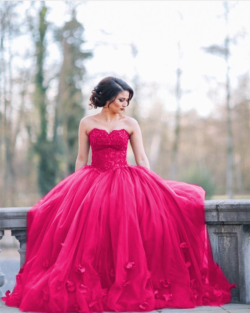 Sleek A-line Sweetheart Neckline Lace Evening Dresses | Vestidos de baile  cor de rosa, Vestidos de baile modestos, Vestidos de baile de princesa