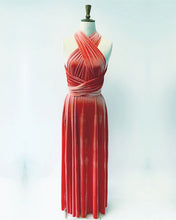 Load image into Gallery viewer, English Rose Velvet Bridesmaid Dresses Convertible Style
