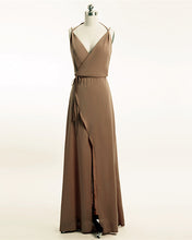 Load image into Gallery viewer, Spaghetti Straps Bridesmaid Dress With Split
