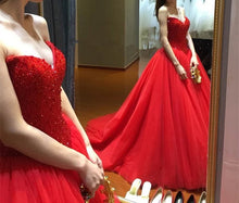 Load image into Gallery viewer, Crystal Beaded Sweetheart Ball Gowns Wedding Dresses
