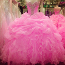 Load image into Gallery viewer, Organza Pink Quinceanera
