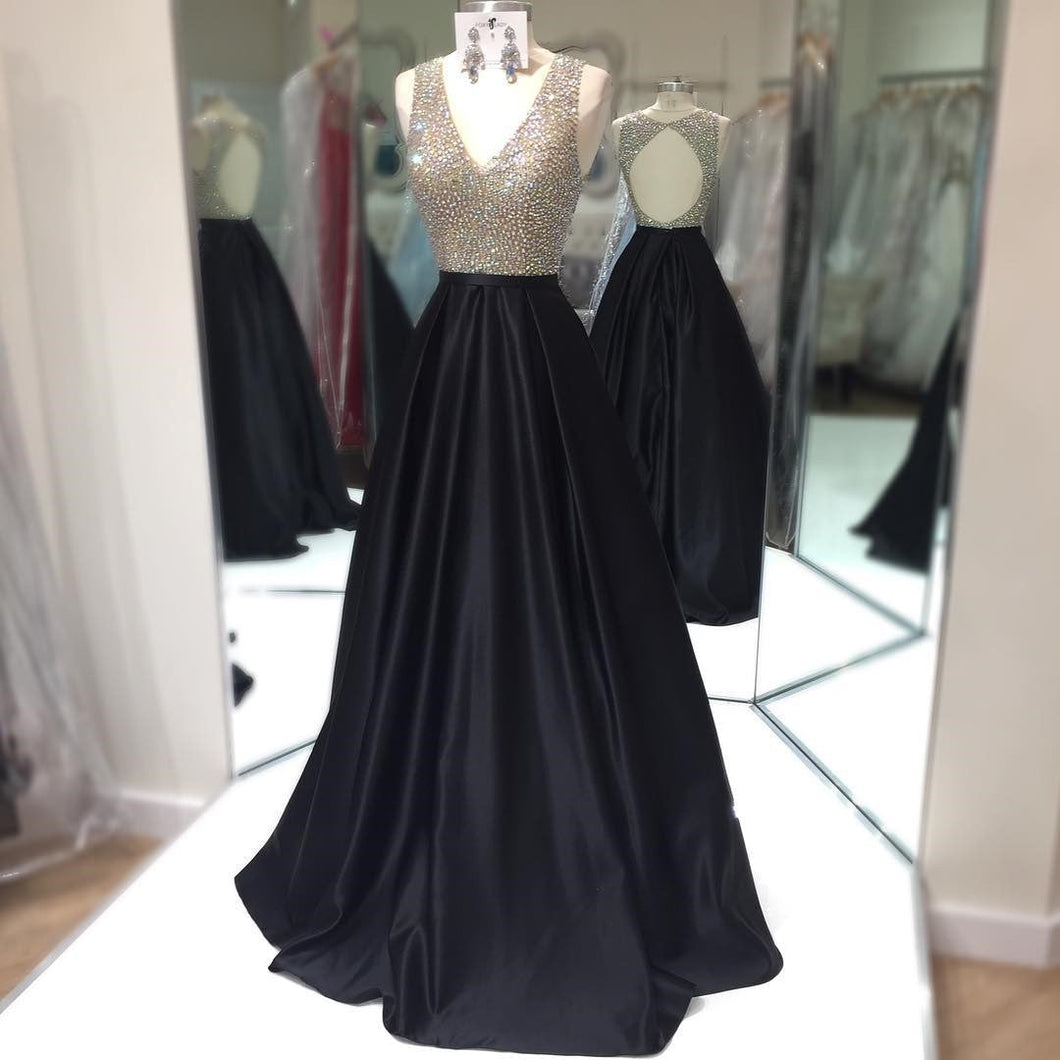 deep v back prom dress Sexy Deep V-neck Mermaid Backless Spaghetti Straps Prom Dresses, FC4443