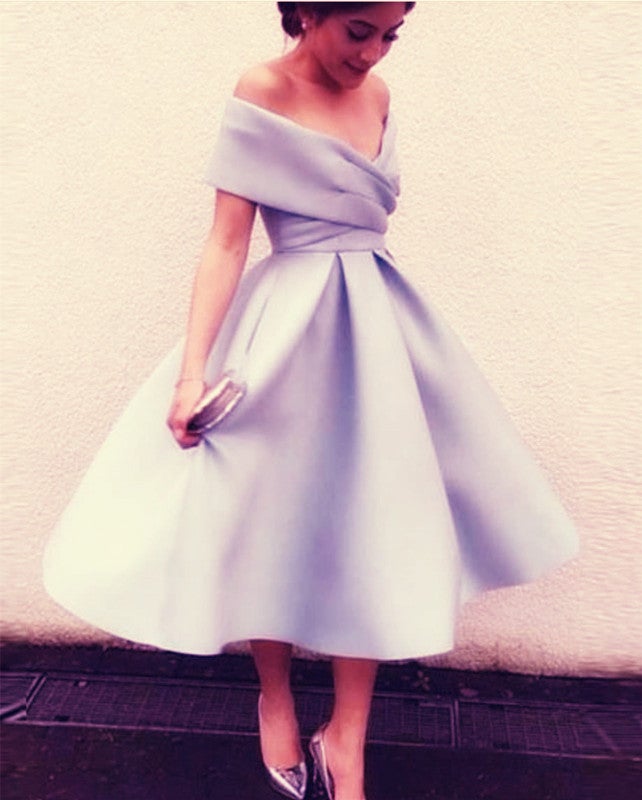 Vintage Bridesmaid Dresses Tea Length Satin Ball Gown For Bridal Party –  alinanova