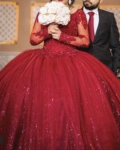Load image into Gallery viewer, Elegant Ball Gown Quinceanera Dresses Lace Long Sleeves
