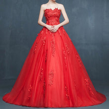 Load image into Gallery viewer, Elegant Floral Lace Sweetheart Tulle Ball Gowns Wedding Dresses
