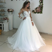 Load image into Gallery viewer, Elegant Lace Appliques Long Sleeves Wedding Dresses Ball Gowns
