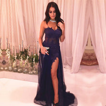 Load image into Gallery viewer, Elegant Lace Appliques See Through Corset Mermaid Prom Dresses-alinanova
