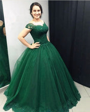 Load image into Gallery viewer, Elegant Lace Appliques Tulle Ball Gown Wedding Dresses Off Shoulder
