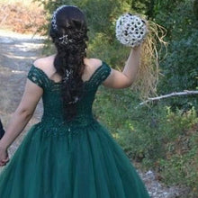 Load image into Gallery viewer, Elegant Lace Appliques Tulle Ball Gown Wedding Dresses Off Shoulder
