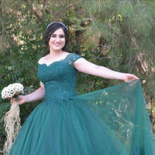 Load image into Gallery viewer, Elegant Lace Appliques Tulle Ball Gown Wedding Dresses Off Shoulder
