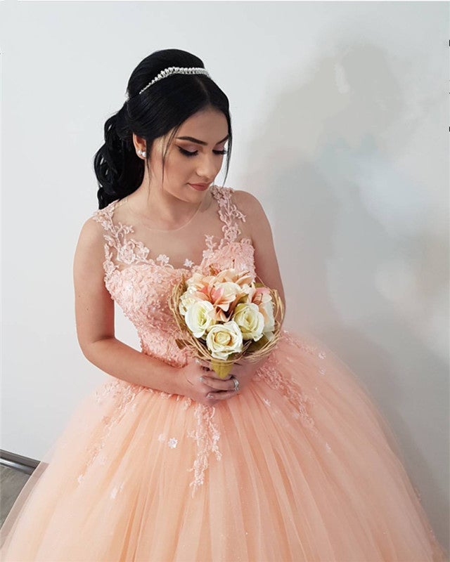 short peach prom dresses Chic Lace Appliques Cap Sleeves Organza Ruffles Short Prom Homecoming Dresses