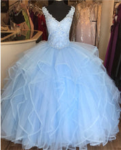 Load image into Gallery viewer, sky-blue-quinceanera-dress
