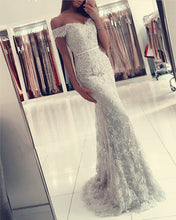 Load image into Gallery viewer, Silver Lace Mermaid Evening Dresses
