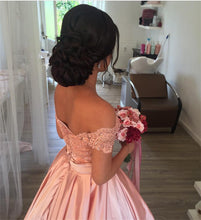 Load image into Gallery viewer, Off-Shoulder-Quinceanera-Dresses-Pink-Ballgowns-For-Sweet-16
