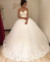 Load image into Gallery viewer, Beaded Sweetheart-Lace-Wedding-Dress-Ball-Gowns
