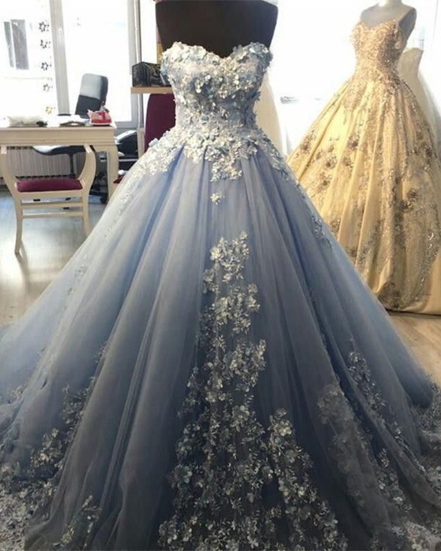 Cinderella Blue Prom Dresses Ball Gown