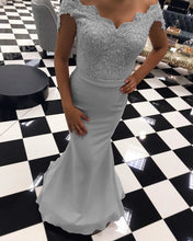 Load image into Gallery viewer, Silver Bridesmaid Gown
