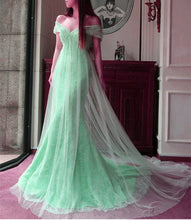 Load image into Gallery viewer, Elegant Mermaid Tulle Applique Off The Shoulder Dresses
