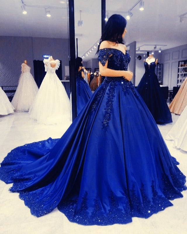 Royal Blue Wedding Ball Gown Dresses