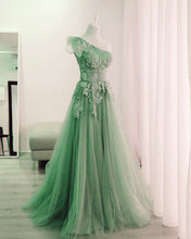 Load image into Gallery viewer, Elegant Tulle Evening Dresses One Shoulder With Bow
