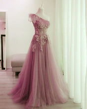 Load image into Gallery viewer, Elegant Tulle Evening Dresses One Shoulder With Bow-alinanova
