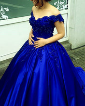 Load image into Gallery viewer, Royal Blue Wedding Dresses Ball Gowns
