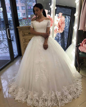 Elegant Wedding Dress Off The Shoulder Lace Appliques – alinanova