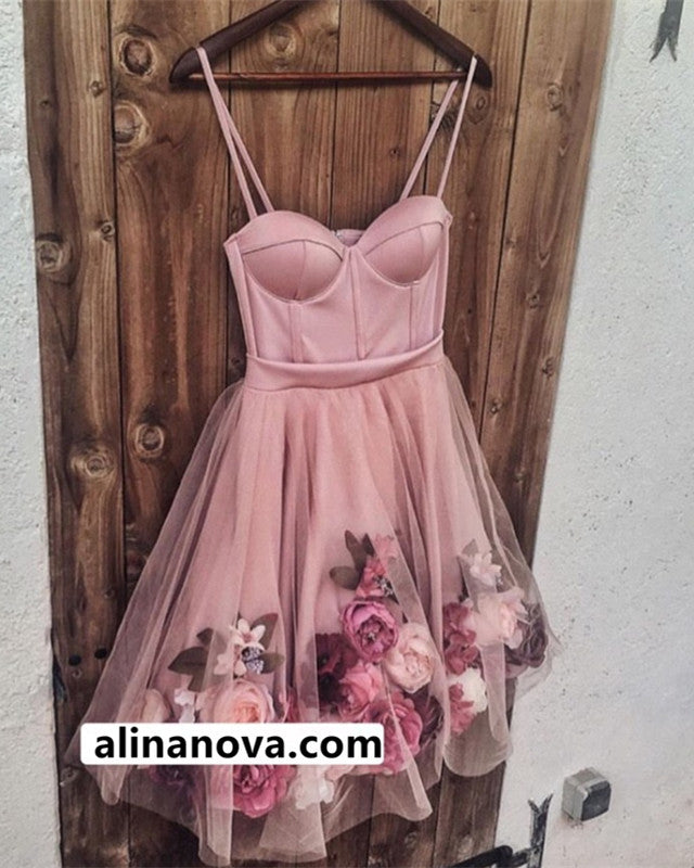 Floral Flowers Homecoming Dresses for Cocktail Party