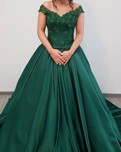 Green Ball Gown Prom Dresses 2020