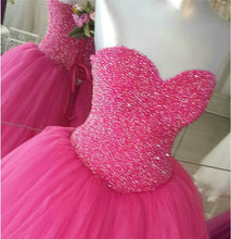 Load image into Gallery viewer, Fully Beading Sweetheart Bodice Corset Tulle Quinceanera Dresses Ball Gowns-alinanova

