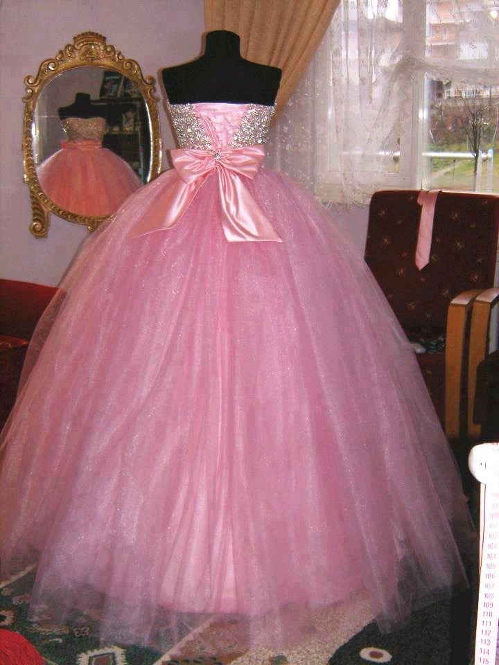 pink quince dress with bow in the back Fully Beading Sweetheart Bow Back Quinceanera Dresses Ball Gowns – alinanova