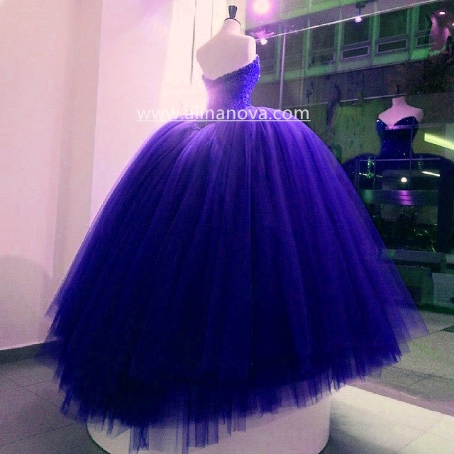 Royal Blue Wedding Dresses Ball Gown Crystal Beaded Bodice Corset alinanova Royal Blue Wedding Dresses Ball Gown Crystal Beaded Bodice Corset alinanova