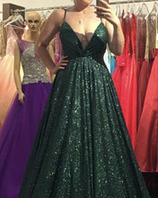 Load image into Gallery viewer, Green Prom Dresses Glitter
