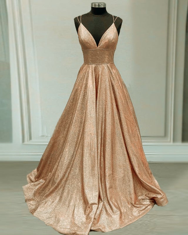 Glitter Prom Dresses V Neck Multi Straps alinanova Glitter Prom Dresses V Neck Multi Straps alinanova