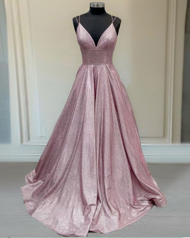 Pink Glitter Prom Dresses 2021