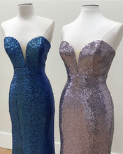 Load image into Gallery viewer, Glitter Sequins Sweetheart Mermaid Floor Length Evening Gowns

