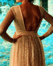 Load image into Gallery viewer, Glitter Tulle Homecoming Dresses With Sleeves
