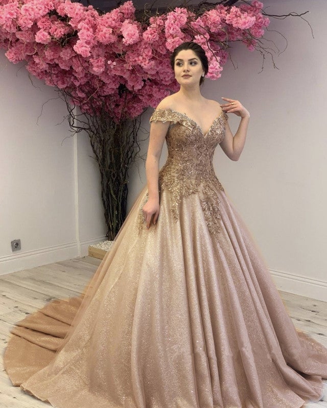 Glitter Tulle Princess all Gown Prom Dresses 2021 – alinanova