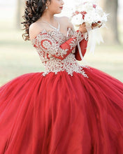 Load image into Gallery viewer, 8302 Quinceanera Dresses Red Organza Ball Gown
