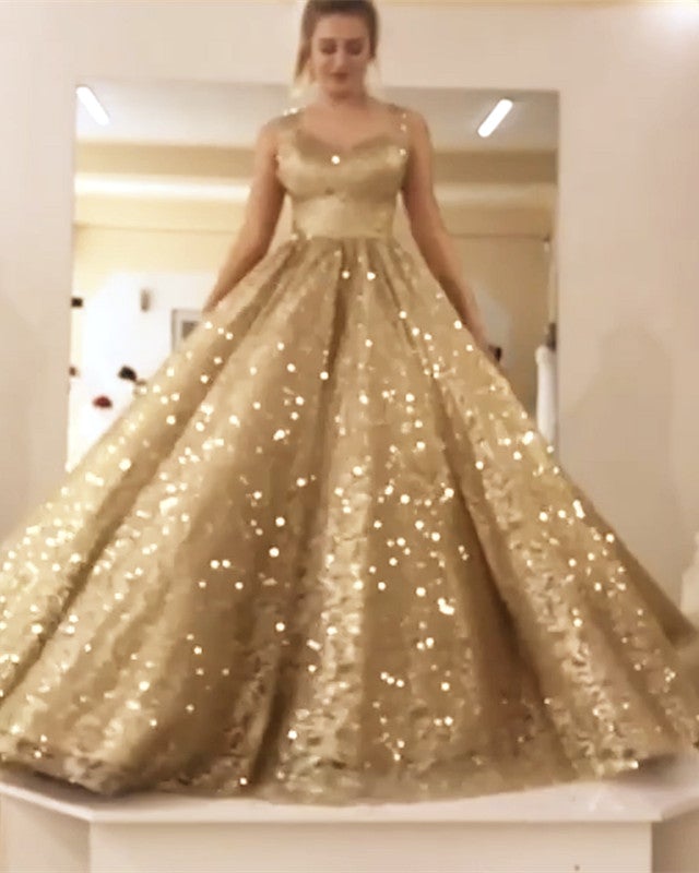 Gold Wedding Dress Bling Bling Sequin Ball Gown Gold Wedding Dress Bling Bling Sequin Ball Gown