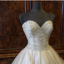 Load image into Gallery viewer, Gorgeous Embroidery Beading Sweetheart Organza Layered Wedding Ball Gown Dress
