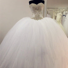 Load image into Gallery viewer, Gorgeous Pearl And Crystal Beaded Organza Ball Gowns Wedding Dresses-alinanova
