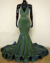 Load image into Gallery viewer, Green Iridescent Mermaid Prom Dresses
