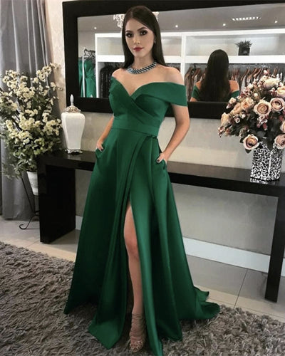 Emerald Green Prom Dresses With Pockets