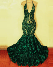 Load image into Gallery viewer, Green Sequinned Mermaid Prom Dresses
