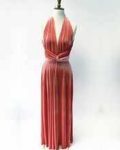 Load image into Gallery viewer, English Rose Velvet Bridesmaid Dresses Convertible Style
