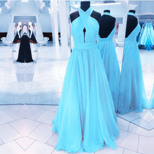 Load image into Gallery viewer, Halter Chiffon Open Back Prom Dresses
