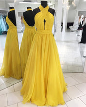 Load image into Gallery viewer, Halter Chiffon Open Back Prom Dresses
